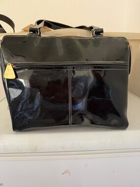 Black Patent Leather Shoulder Bag